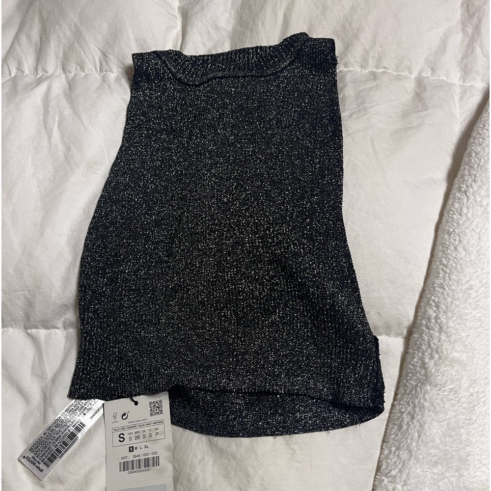 Zara glitter backless crop top